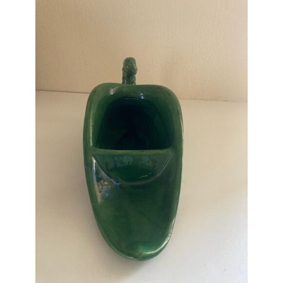 Mid Century XL Royal Haeger Glazed Ceramic Cornacupia Green Planter - Picture 4 of 6